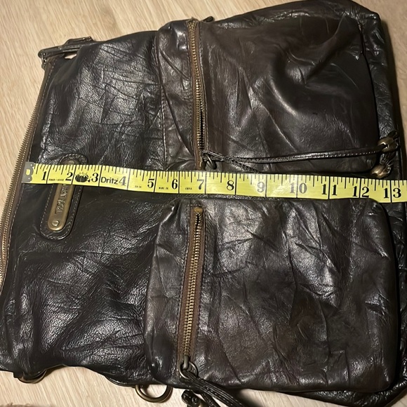 Thomas Wylde Dark Chocolate Leather Bag with Stoned Decorative Skull Head - Picture 13 of 16